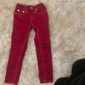 Girls red true religion pants